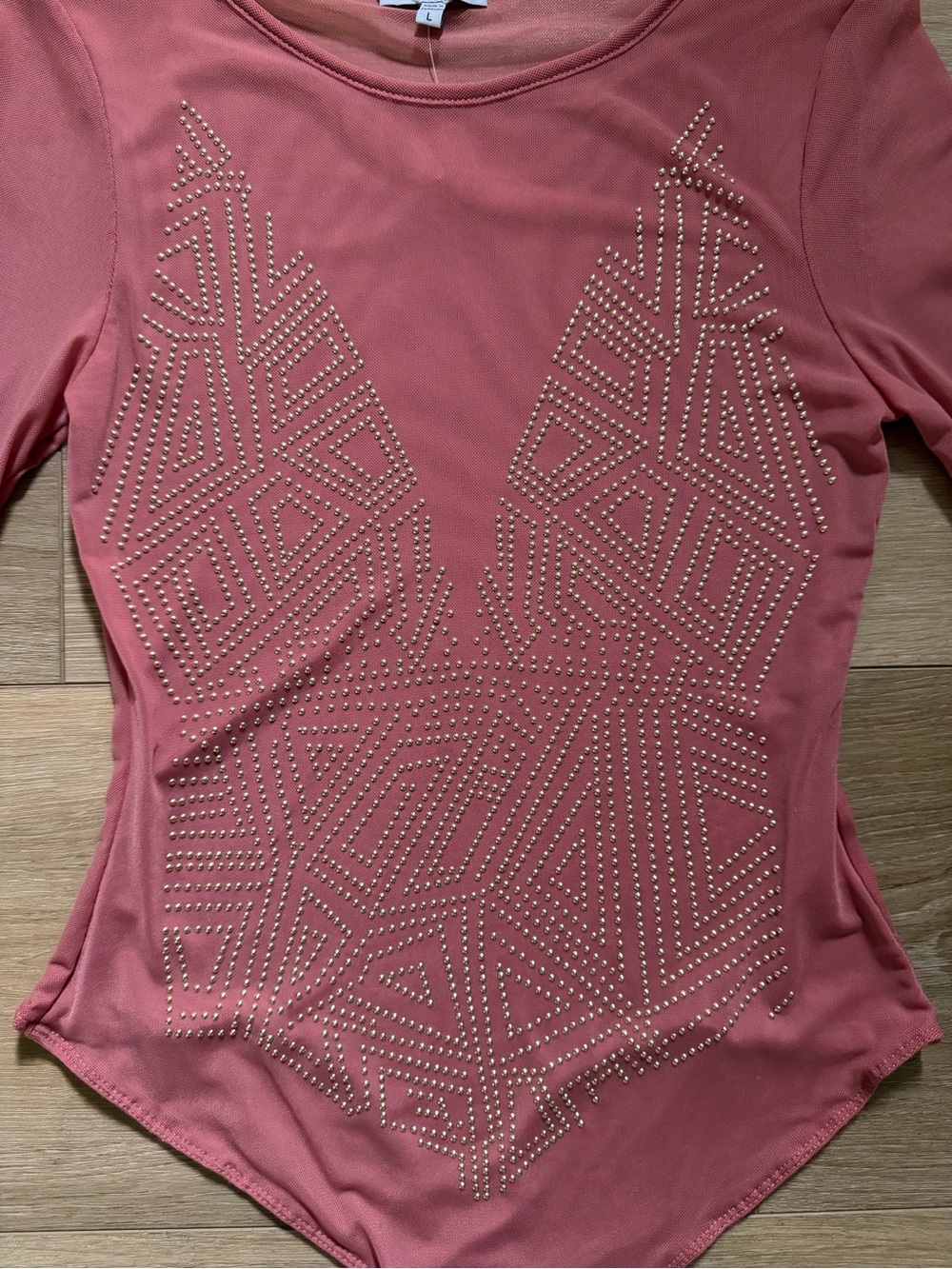 IRIS Basic Studded Geometric Mesh Bodysuit EUC - Picture 2 of 7